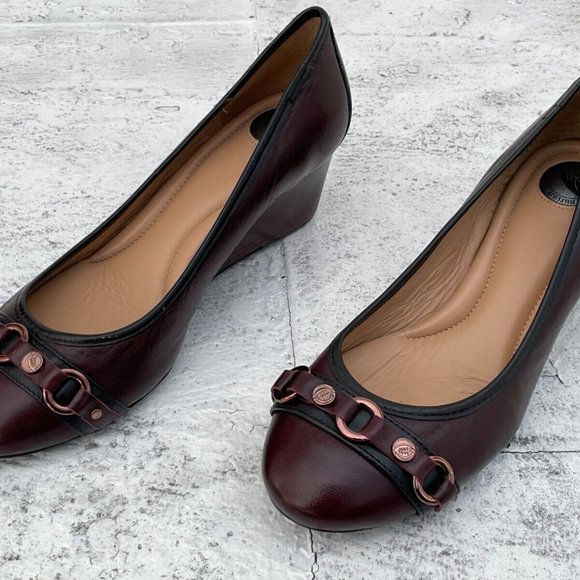 Nurture Women Heel Sandal Shoes Brown/Black Leather Upper Size 8.5M - Picture 6 of 12